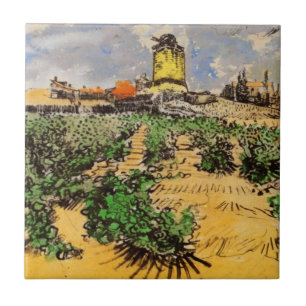 Van Gogh Molen van Alphonse Daudet bij Fontevielle Tegeltje