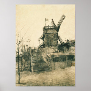 Van Gogh - Molen van La Galette Poster