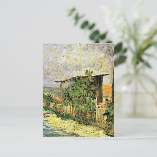 Van Gogh - Montmartre-pad met zonnebloemen, Briefkaart (Staand voorkant)