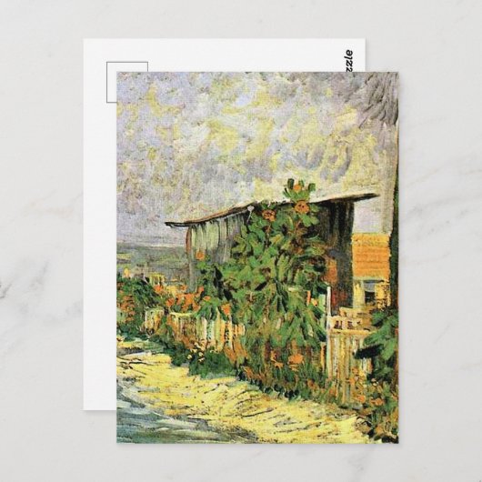 Van Gogh - Montmartre-pad met zonnebloemen, Briefkaart (Voorkant / Achterkant)