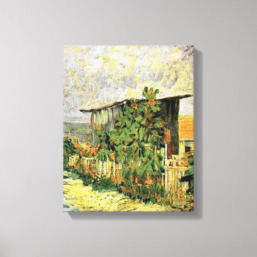 Van Gogh - Montmartre Pad met Zonnebloemen, Canvas Afdruk (Voorkant)