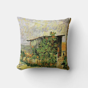 Van Gogh - Montmartre pad met zonnebloemen, Kussen