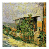 Van Gogh - Montmartre pad met zonnebloemen, Perfect Poster (Voorkant)