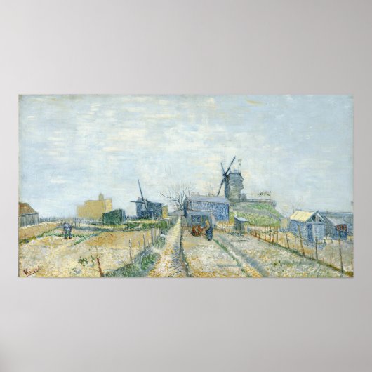 Van Gogh - Montmartre Windmolens En Moestuin Poster (Voorkant)