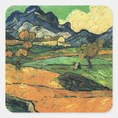 Van Gogh - Mount Gaussier, beroemd schilderij, Vierkante Sticker (Voorkant)