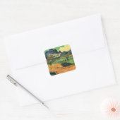 Van Gogh - Mount Gaussier, beroemd schilderij, Vierkante Sticker (Envelop)