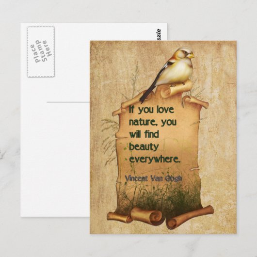 "Van Gogh" nature quote card Briefkaart (Voorkant / Achterkant)