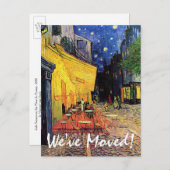 Van Gogh Night Cafe Change of Address Aankondigingskaart (Voorkant / Achterkant)