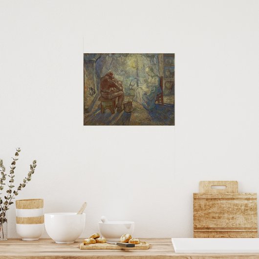 Van Gogh - Night (na Millet) Poster (Keuken)