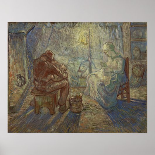 Van Gogh - Night (na Millet) Poster (Voorkant)