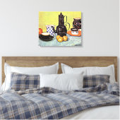 Van Gogh - Nog steeds leven met blauw e-namelkoffi Canvas Afdruk (Insitu (Slaapkamer))