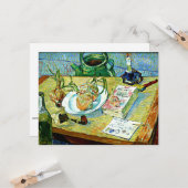 Van Gogh - Nog steeds leven met een Bord uien Kaart (Voorkant / Achterkant in situ)