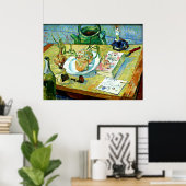 Van Gogh - Nog steeds leven met een Bord uien Poster (Thuiskantoor)