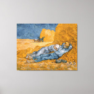 Van Gogh  Noon Rest van het werk na Millet Canvas Afdruk