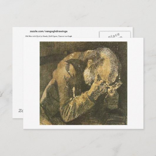 Van Gogh Old Man met kop in handen (F998) Briefkaart (Voorkant / Achterkant)