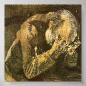 Van Gogh Old Man met kop in handen (F998) Poster (Voorkant)