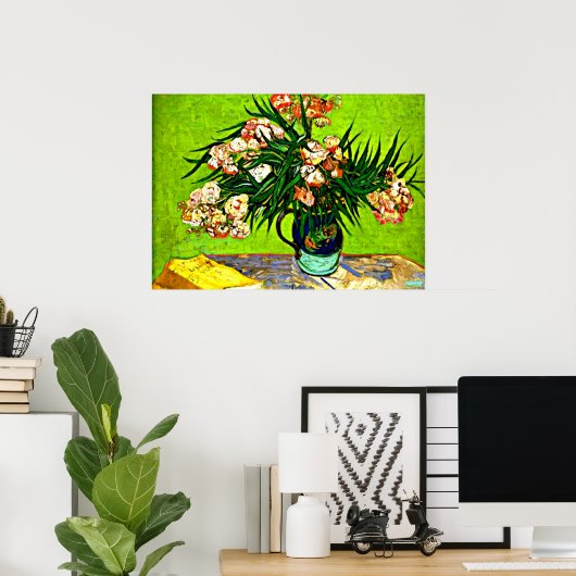 Van Gogh - Oleanders en Boeken Poster (Thuiskantoor)