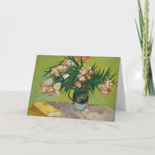 Van Gogh Oleanders Roze Bloemstilleven Kunst Kaart (Voorkant)