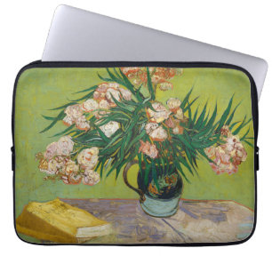 Van Gogh Oleanders Roze Bloemstilleven Kunst Laptop Sleeve