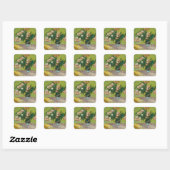 Van Gogh Oleanders Roze Bloemstilleven Kunst Vierkante Sticker (Vel)