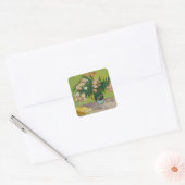 Van Gogh Oleanders Roze Bloemstilleven Kunst Vierkante Sticker (Envelop)