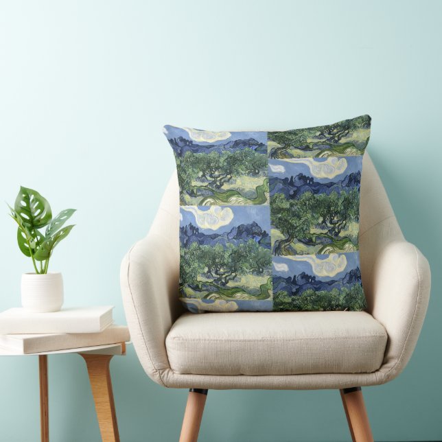 Van Gogh Olijfbomen - Blue Mountain Art Kussen (Stoel)