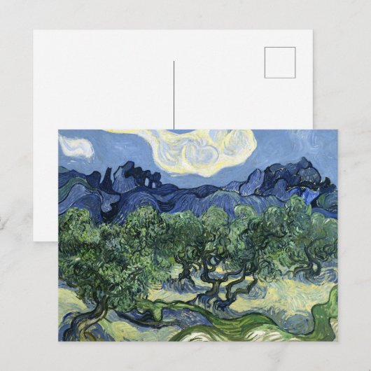 Van Gogh Olijfbomen - Blue Mountain Kunst Briefkaart (Voorkant / Achterkant)