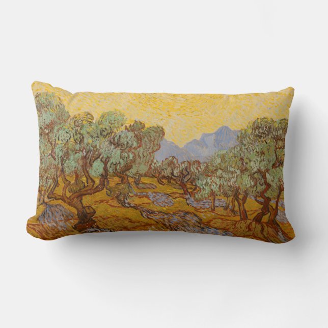 Van Gogh Olijfbomen Gele Zon Hemel Kussen (Voorkant)
