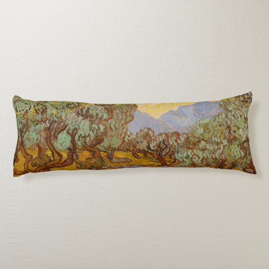Van Gogh Olijfbomen Gele Zon Hemel Lichaamskussen (Achterkant)