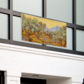 Van Gogh Olijfbomen Gele Zon Hemel Spandoek (Buitenkant Gebouw)