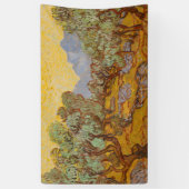 Van Gogh Olijfbomen Gele Zon Hemel Spandoek (Verticaal)