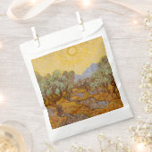 Van Gogh olijfbomen gele zon lucht Bedankzakje (Geknipt)