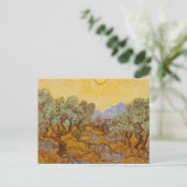 Van Gogh olijfbomen gele zon lucht Briefkaart (Staand voorkant)