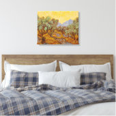 Van Gogh olijfbomen gele zon lucht Canvas Afdruk (Insitu (Slaapkamer))
