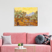 Van Gogh olijfbomen gele zon lucht Canvas Afdruk (Insitu (Woonkamer))