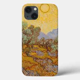 Van Gogh olijfbomen gele zon lucht Case-Mate iPhone Case