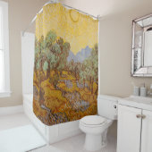 Van Gogh olijfbomen gele zon lucht Douchegordijn (In situ)