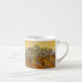 Van Gogh olijfbomen gele zon lucht Espresso Kop (Rechts)