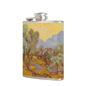 Van Gogh olijfbomen gele zon lucht Heupfles (Links)