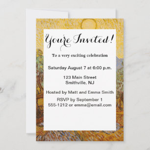 Van Gogh olijfbomen gele zon lucht Kaart