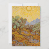 Van Gogh olijfbomen gele zon lucht Kaart (Achterkant)