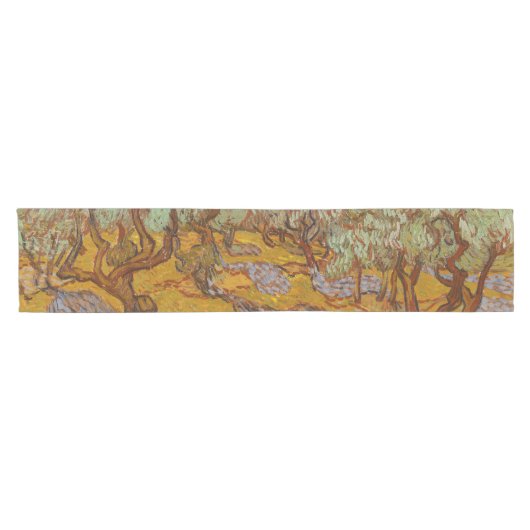 Van Gogh olijfbomen gele zon lucht Korte Tafelloper (Horizontaal)