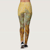 Van Gogh olijfbomen gele zon lucht Leggings (Achterkant)