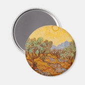 Van Gogh olijfbomen gele zon lucht Magneet (Voorkant / Achterkant)