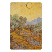 Van Gogh olijfbomen gele zon lucht Mini Klembord (Achterkant)