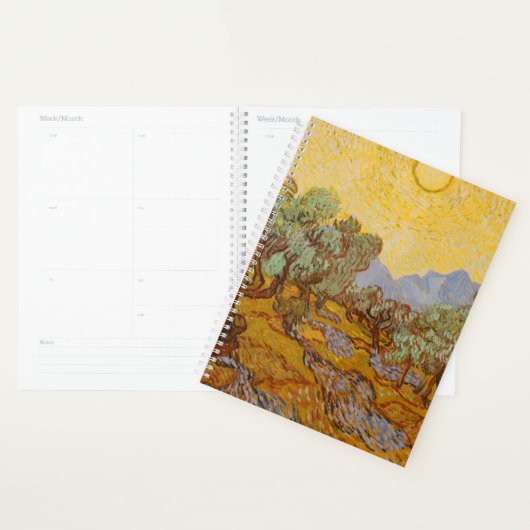Van Gogh olijfbomen gele zon lucht Planner (Display)