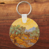 Van Gogh olijfbomen gele zon lucht Sleutelhanger (Voorkant)