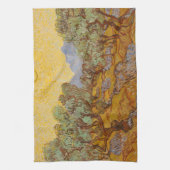 Van Gogh olijfbomen gele zon lucht Theedoek (Verticaal)