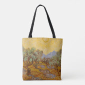 Van Gogh olijfbomen gele zon lucht Tote Bag (Achterkant)
