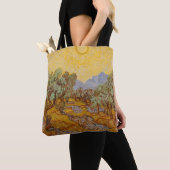 Van Gogh olijfbomen gele zon lucht Tote Bag (Dichtbij)